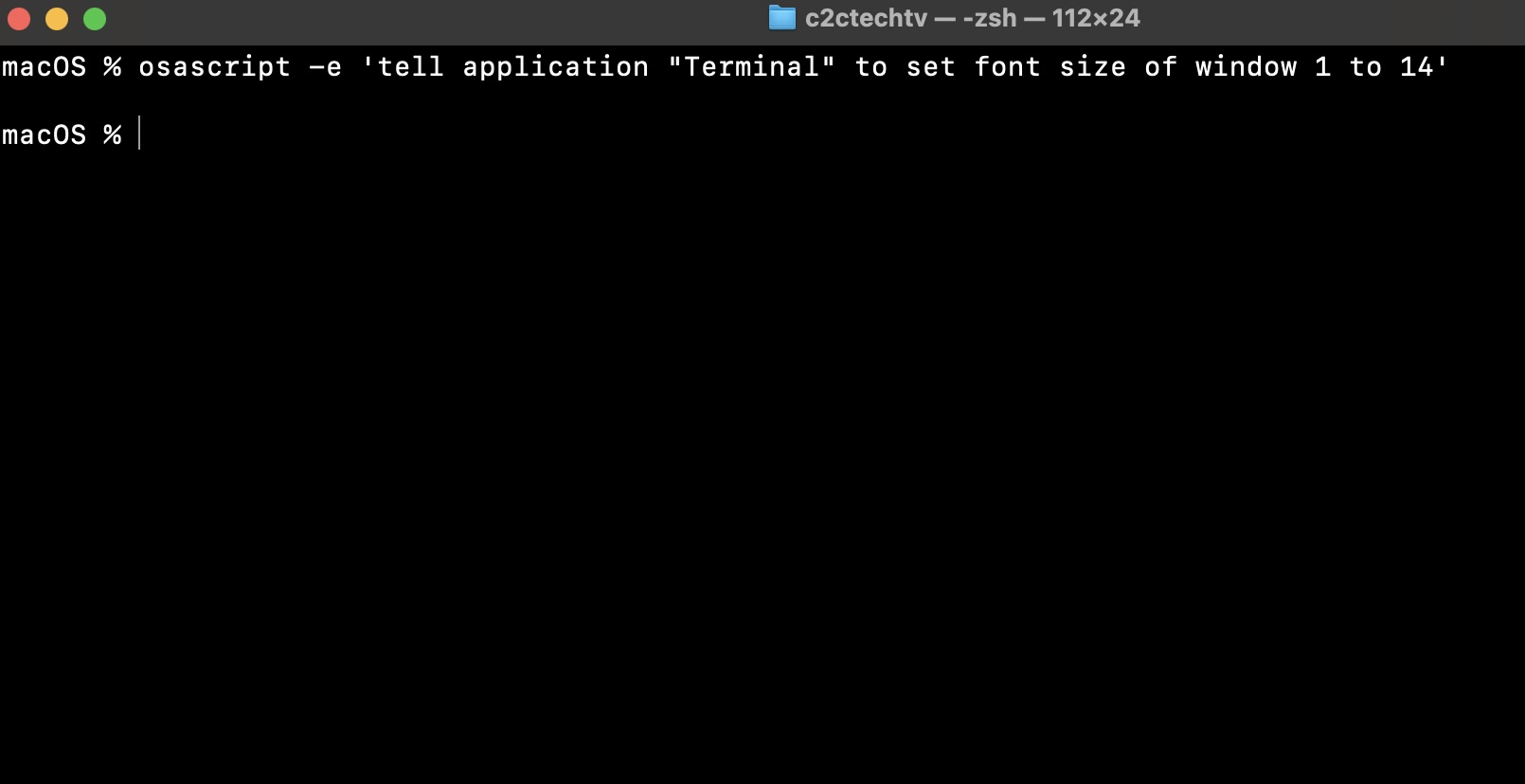 Change Mac Terminal Font Size using Command